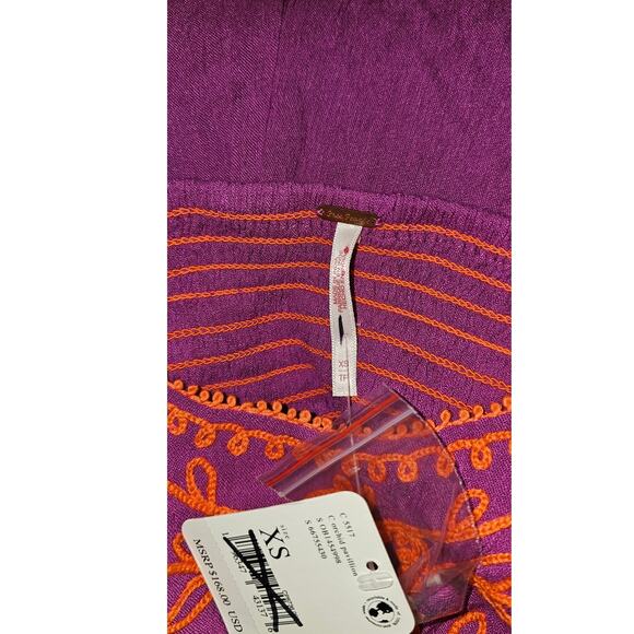 New Free People Wedgewood Embroidered Boho Maxi Dress $168 X-SMALL Floral - Picture 5 of 6